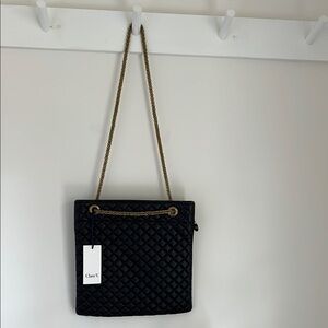 Clare V Delphine black quilted leather bag